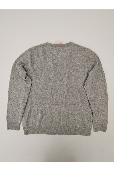 ABSOLUT CASHMERE Šedý kašmírový pulovr s výstřihem do V basic Velikost XXL | ABSOLUT CASHMERE | obrázek 7
