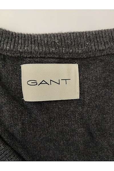 GANT Pánský vlněný pulovr s výstřihem do V černý Vel. L | GANT | obrázek 4
