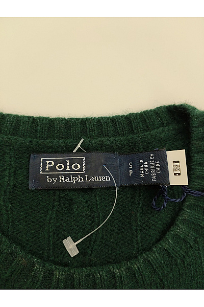 Ralph Lauren Zelený vlněný pulovr s krátkým rukávem a copánkovým vzorem Vel. US S | Ralph Lauren | obrázek 4
