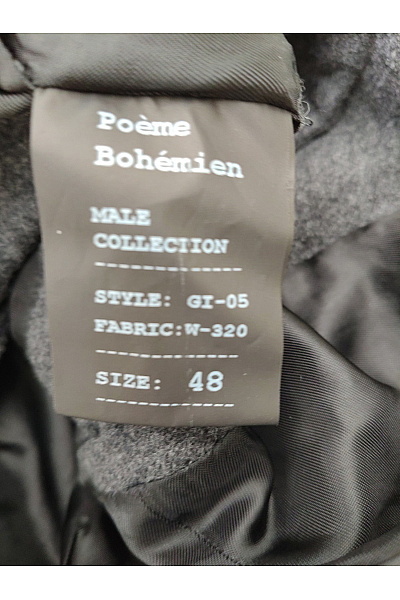 poeme bohemien Šedé vlněné sako se stojáčkem jednořadé Vel. IT 48 | poeme bohemien | obrázek 4