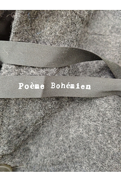 poeme bohemien Šedé vlněné sako se stojáčkem jednořadé Vel. IT 48 | poeme bohemien | obrázek 6
