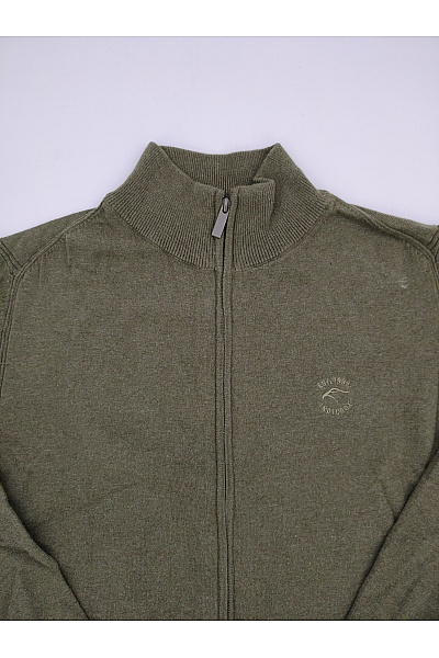 INDICODE Pánský khaki pletený svetr na zip se stojáčkem Velikost MEDIUM | INDICODE | obrázek 3