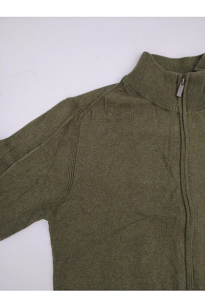 INDICODE Pánský khaki pletený svetr na zip se stojáčkem Velikost MEDIUM | INDICODE | obrázek 4