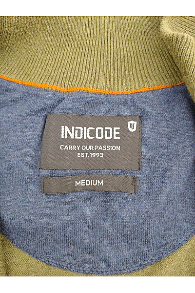 INDICODE Pánský khaki pletený svetr na zip se stojáčkem Velikost MEDIUM | INDICODE | obrázek 5