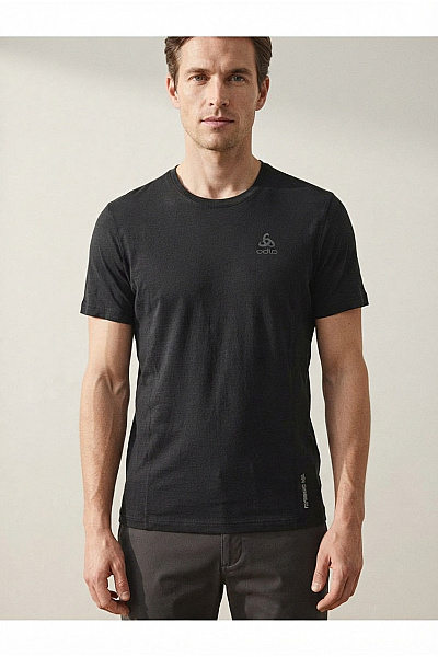 ODLO Černé Funkční Tričko S Krátkým Rukávem Merino Tencel Vel. L