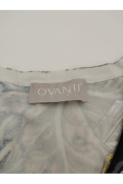 OVANTI Černobílý vzorovaný kardigan s leopardím motivem a řetězy Vel. DE 44 | OVANTI | obrázek 4