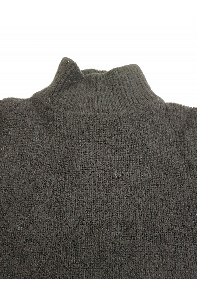 SELECTED Černé merino šaty s dlouhým rukávem rolákové pletené Vel. M | SELECTED | obrázek 3