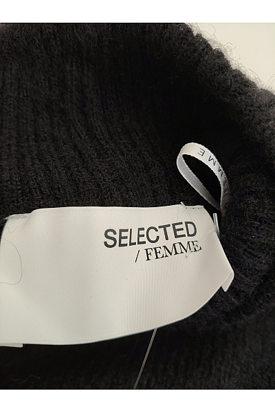 SELECTED Černé merino šaty s dlouhým rukávem rolákové pletené Vel. M | SELECTED | obrázek 4