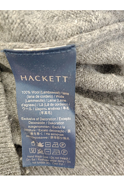 HACKETT Pánský šedý vlněný pulovr basic Vel. XXL | HACKETT | obrázek 5
