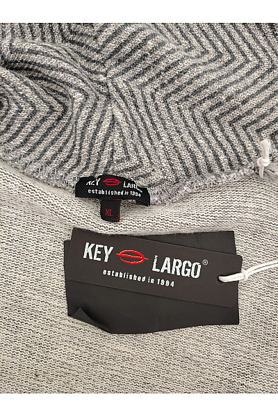 Key largo Šedý vzorovaný kardigan s límcem Velikost XL | key largo | obrázek 5