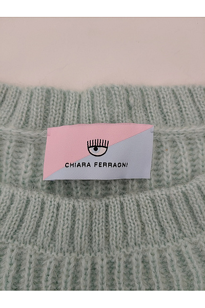 CHIARA FERRAGNI Dámský krátký crop žebrovaný svetřík zelený Vel. IT S | CHIARA FERRAGNI | obrázek 4