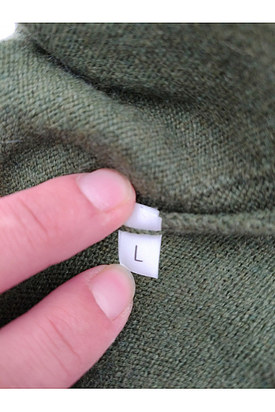 royal class Dámský kašmírový hedvábný pulovr khaki basic Velikost L | royal class | obrázek 5