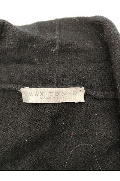MAX TONSO CASHMERE Černý kašmírový kardigan dlouhý basic Velikost XXL | MAX TONSO CASHMERE | obrázek 7