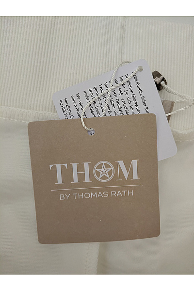 THOM By Thomas Rath Bílé široké kalhoty s vysokým pasem a kapsami Velikost DE 48 | THOM By Thomas Rath | obrázek 4