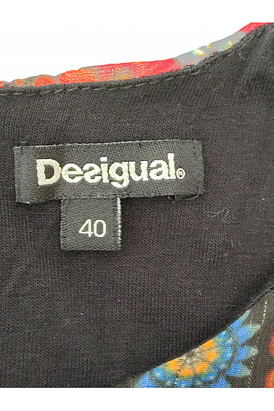 DESIGUAL Černé šaty s krátkým rukávem boho vzor Vel. EU 40 | DESIGUAL | obrázek 6