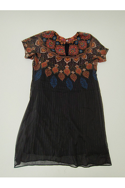 DESIGUAL Černé šaty s krátkým rukávem boho vzor Vel. EU 40 | DESIGUAL | obrázek 9