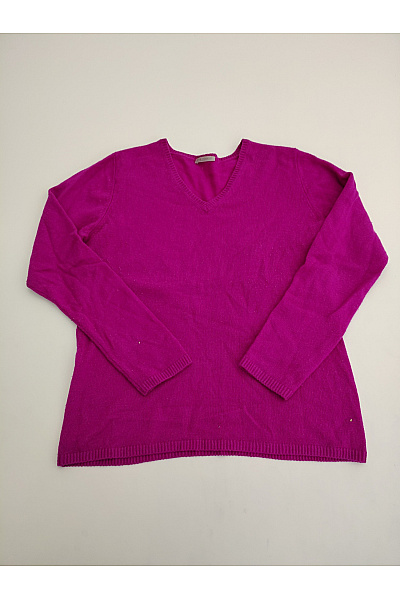 MAX TONSO CASHMERE Fialový kašmírový pulovr do véčka basic Vel. XL | MAX TONSO CASHMERE | obrázek 2