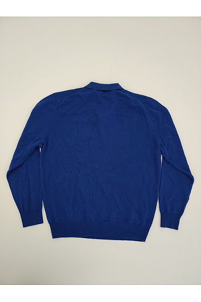 LAWRENCE GREY Pánský modrý kašmírový pulovr s límečkem na knoflíky Velikost 3XL | LAWRENCE GREY | obrázek 8