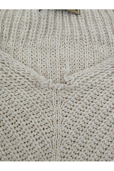 ZAUBERSTERN Béžový pletený pulovr asymetrický oversized Vel. XXL | ZAUBERSTERN | obrázek 3