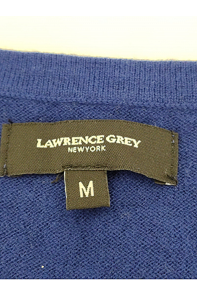 LAWRENCE GREY Modré pletené šaty s dlouhým rukávem midi Vel. M | LAWRENCE GREY | obrázek 5