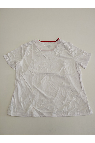 Joliena Collection Bílé dámské tričko s krátkým rukávem a kulatým výstřihem basic Vel. EU 48/50 | Joliena Collection | obrázek 3