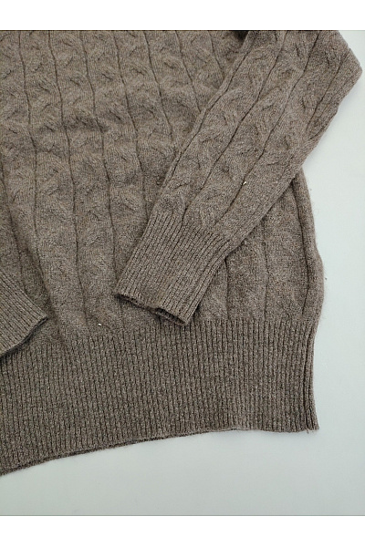 LAWRENCE GREY Hnědý kašmírový rolák copánkový vzor oversized Velikost S | LAWRENCE GREY | obrázek 2