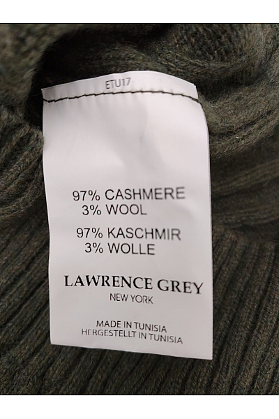LAWRENCE GREY Pánský khaki kašmírový rolák žebrovaný pulovr Vel. M | LAWRENCE GREY | obrázek 5
