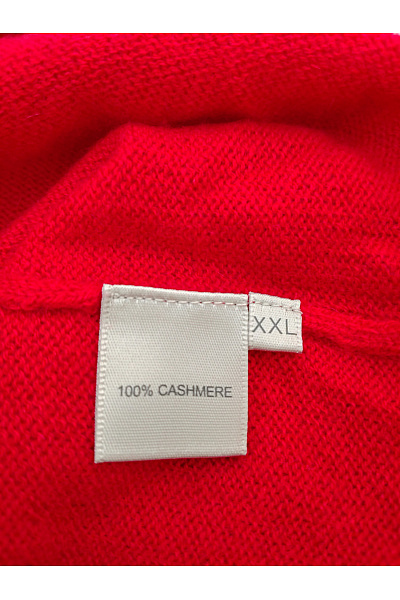 MAX TONSO CASHMERE Červený kašmírový pulovr do véčka basic Velikost XXL | MAX TONSO CASHMERE | obrázek 6