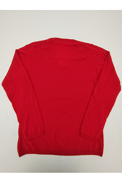 MAX TONSO CASHMERE Červený kašmírový pulovr do véčka basic Velikost XXL | MAX TONSO CASHMERE | obrázek 8