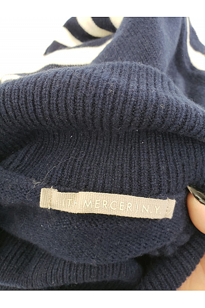 THE MERCER N.Y. Modrý pruhovaný vlněný rolák merino oversized Velikost EU 36 | THE MERCER N.Y. | obrázek 5