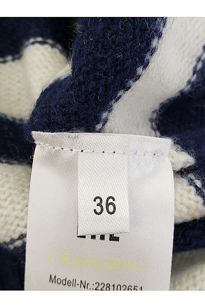 THE MERCER N.Y. Modrý pruhovaný vlněný rolák merino oversized Velikost EU 36 | THE MERCER N.Y. | obrázek 6