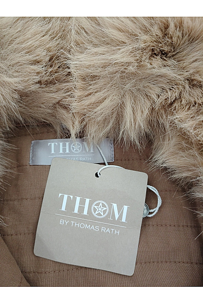 THOM By Thomas Rath Dámská bavlněná hnědá bunda s kožíškem Vel. DE 42 | THOM By Thomas Rath | obrázek 5
