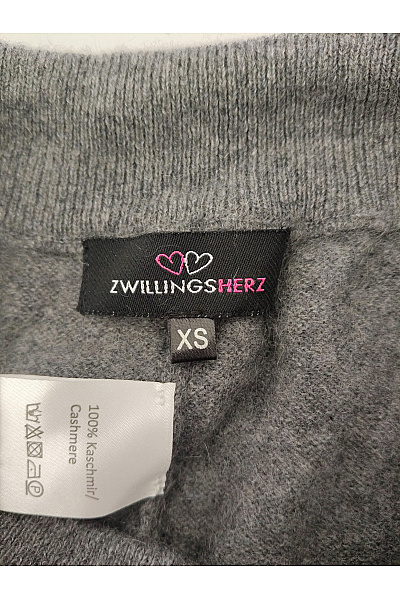Zwillingsherz Šedé kašmírové široké kalhoty s kapsami na zavazování Velikost XS | Zwillingsherz | obrázek 5