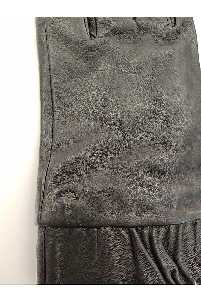 Černé dámské kožené rukavice s řasením Velikost S | Unimoda | obrázek 2