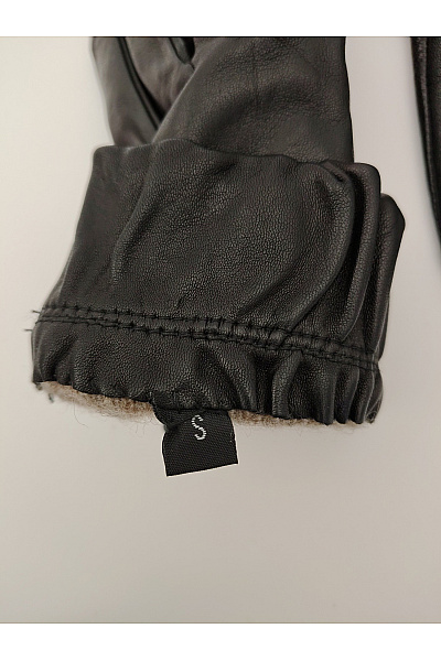 Černé dámské kožené rukavice s řasením Velikost S | Unimoda | obrázek 6