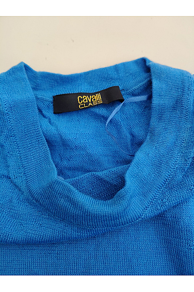 Just Cavalli Modrý dámský pulovr s dlouhým rukávem basic Velikost S | Just Cavalli | obrázek 4