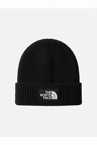 THE NORTH FACE Černá Pletená čepice S Ohrnutým Lemem