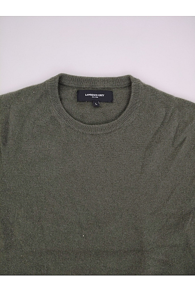 LAWRENCE GREY Pánský kašmírový pulovr khaki basic Velikost L | LAWRENCE GREY | obrázek 2