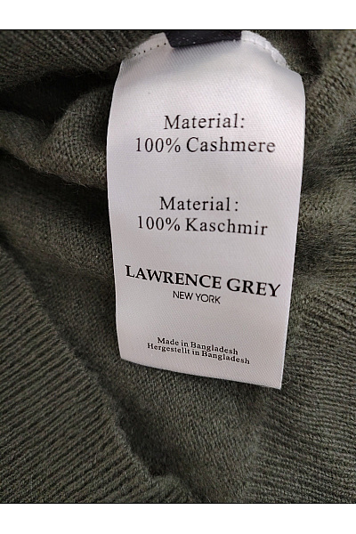 LAWRENCE GREY Pánský kašmírový pulovr khaki basic Velikost L | LAWRENCE GREY | obrázek 4