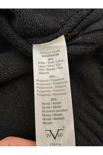 VERSACE Černý vlněný pulovr se stojáčkem oversized Velikost L | VERSACE | obrázek 7