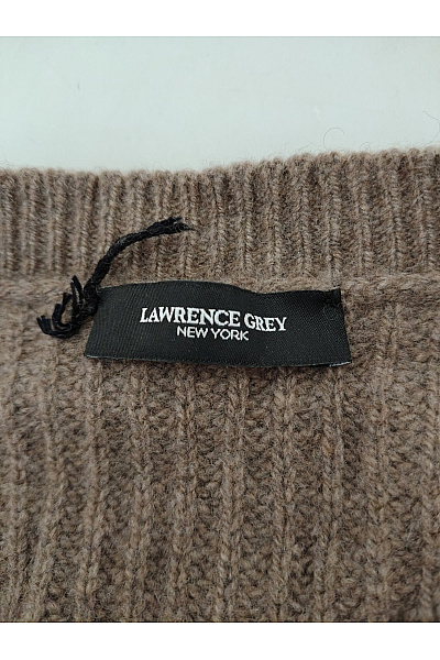 LAWRENCE GREY Hnědý kašmírový pulovr žebrovaný pletený basic Velikost L | LAWRENCE GREY | obrázek 6