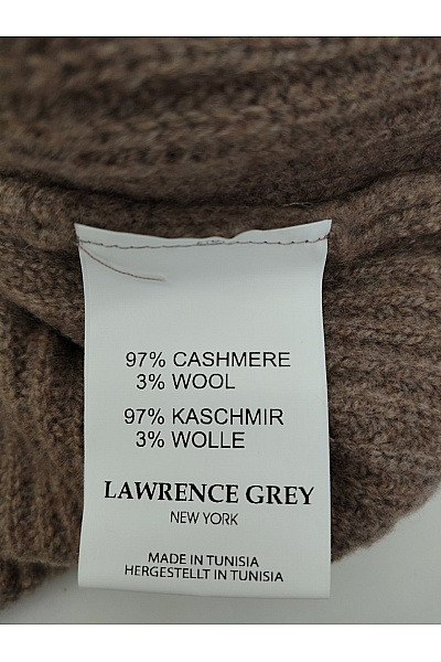 LAWRENCE GREY Hnědý kašmírový pulovr žebrovaný pletený basic Velikost L | LAWRENCE GREY | obrázek 8