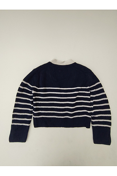 Gap Modrý pruhovaný pletený kardigan na knoflíky Vel. US XS | Gap | obrázek 8