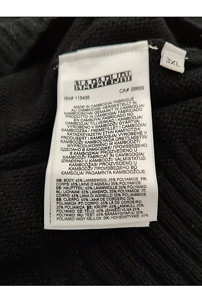 NAPAPIJRI Černý vlněný pulovr basic Vel. 3XL | NAPAPIJRI | obrázek 6