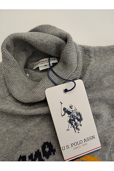 U.S.POLO ASSN. Pánský khaki pletený rolák s vánočním motivem Velikost M | U.S.POLO ASSN. | obrázek 5