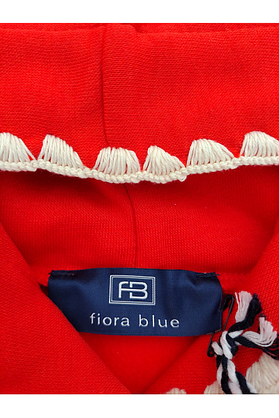 fiora blue Dámská červená bavlněná mikina s kapucí přes hlavu Vel. DE 46 | fiora blue | obrázek 5