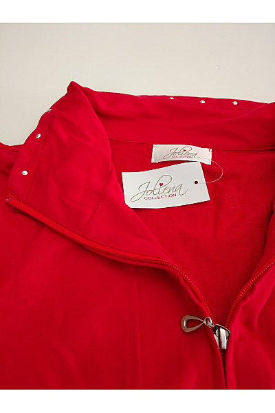 Joliena Collection Červený dámský komplet se zdobením pro plnoštíhlé Vel. DE 48/50 | Joliena Collection | obrázek 4