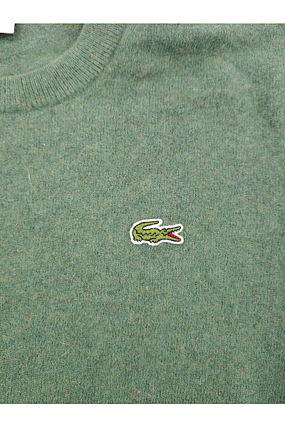 LACOSTE Zelený vlněný pletený pulovr basic Velikost FR 4 | LACOSTE | obrázek 5