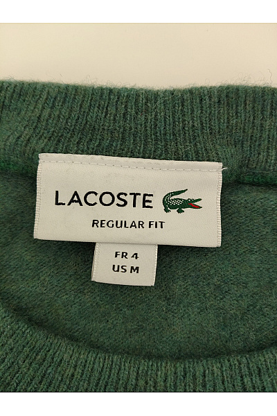 LACOSTE Zelený vlněný pletený pulovr basic Velikost FR 4 | LACOSTE | obrázek 7