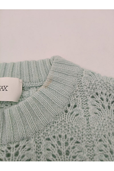 sportmax Zelený vlněný pletený ažurový pulovr Velikost S | sportmax | obrázek 3